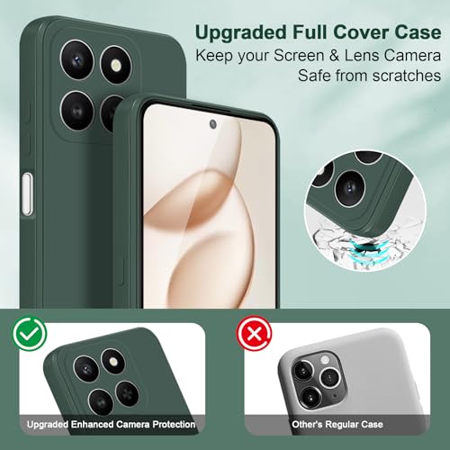 Coque Honor 400 Smart en silicone souple vert antichoc avec doublure microfibre