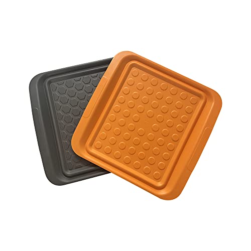 Outset Grill Prep Trays, Set of 2 Small Trays, 10.5" x 10.5", Ora...