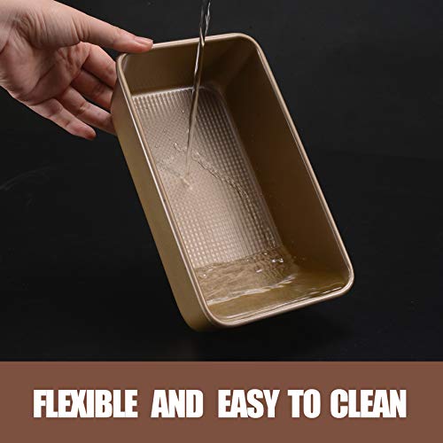 Joho Baking Pullman Loaf Pan,Bread Pan,Nonstick Rectangle Corrugated Toast Box for Oven, 1LB Dough Cavity - Thumbnail 4