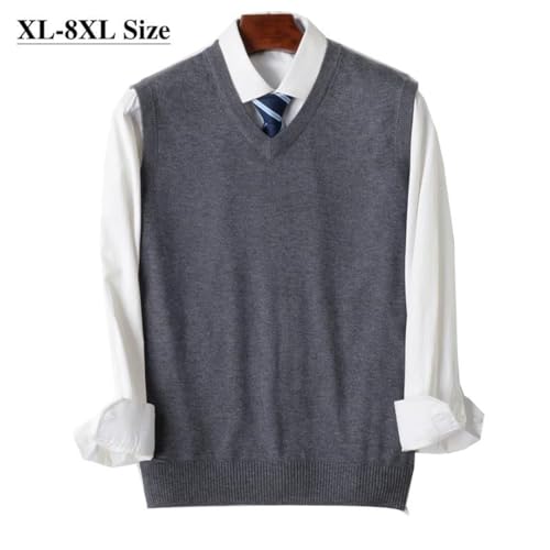 Men's Loose V-Neck Sleeveless Sweater Vest Computer Knitted Business Casual Pullover Sweater2