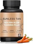 Sunless Tanning Pills, Carotenoid Golden Glow Tanning Pillss, Carrots Sun Tablet, Best Tanning Tablets for Men and Women, Enhance Skin Tone, Tanning Tablets/Tanning Pills that Work Without Sun 60pcs