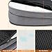 HMTOPE Orthopädisches Hundebett, Hundesofa, Vierseitiges Nackenrolle Kissen, rutschfeste Unterseite Hundekorb, Abnehmbar und Waschbar, Kleine Hunde, Mittelgroße Hunde, 90 x 71 x 15 cm, Hellgrau