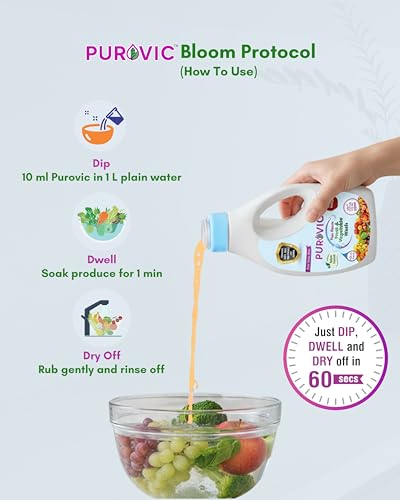 Image of Pure Rinse Fruit & Vegetable Wash Combo | Natural & Safe Produce Cleaner | Removes Pesticides, Wax, Dirt, Germs & Chemical Residue | Food-Grade -500ml (Pack of 2)