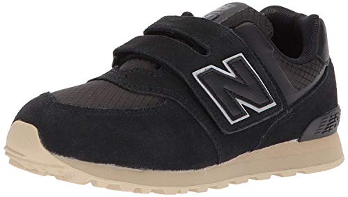 New Balance Baby 574 V1 Classic Hook & Loop Sneaker, Red/Glow, 4 Wide US Unisex Infant