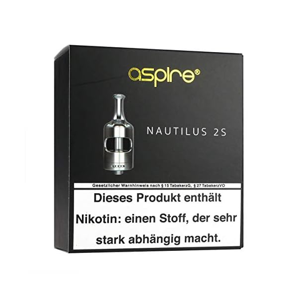 Aspire Nautilus 2S MTL / DL Clearomizer 2,6 ml, Durchmesser 23 mm, Riccardo Verdampfer für e-Zigarette, schwarz – Bild 4