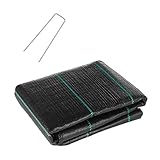  Gusengo Paillage, Toile Anti Mauvaises Herbes Jardin, Bache Noire Agricole, Film Géotextile Anti Mauvaises Herbes Indéchirable Tissu Perméable À l\'eau, Barriere Anti Racines