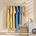 RSFMAS Wall Mounted Clothes Rack, Industrial Pipe Clothing Hanger 28 Inch Gold, Heavy Duty Wall Mount Closet Rod for Bedroom, Entryway, Laundry Drying Rack, Retail Display Clothes Rod