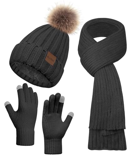 Winter Hats for Women Beanie Hat Scarf Set Warm...