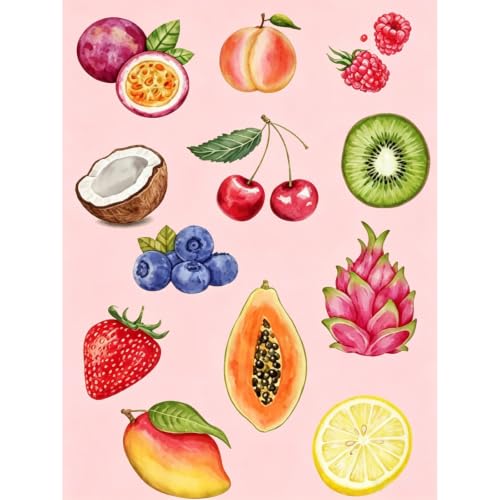 Pink Fruit Diamond Art Kits for Adults Diamond Painting Kit for Beginner