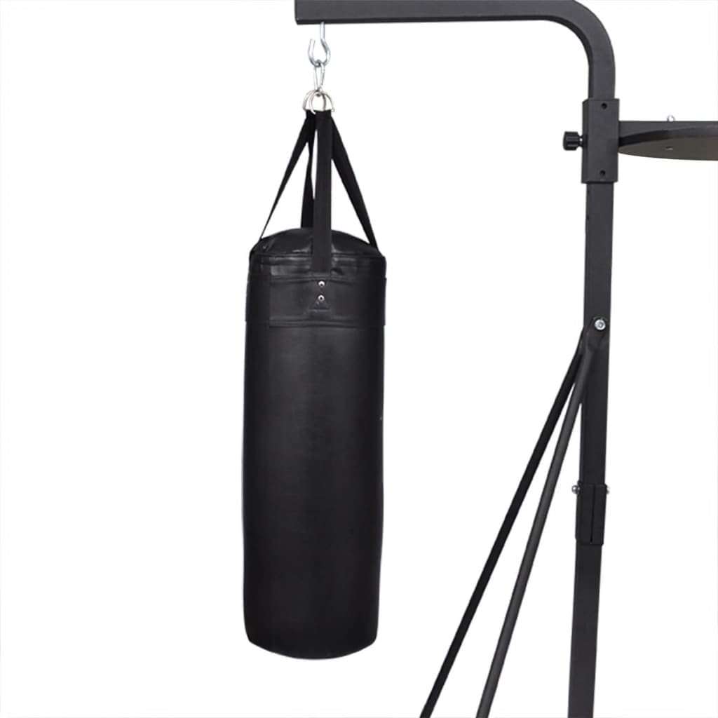 vidaXL Boxsack Stand Boxstand Box Sandsack Station Boxbirne Doppelendball Bag schawarz und rot
