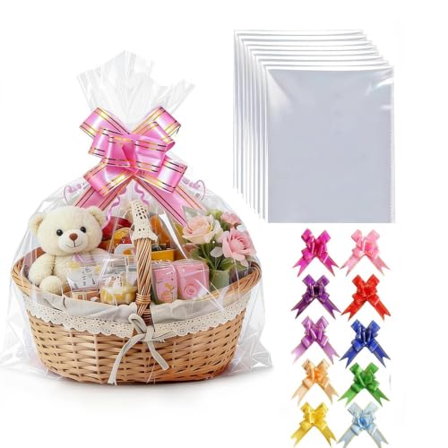 MAOUYWIEE Hampers Bags with Pull Bows, 10 Pack...