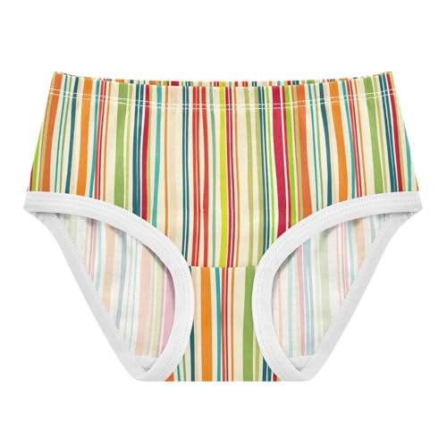 Joisal Vertical Wavy Lines Pastel Orange Panties for Girl Girls Underwear Toddlers Cotton Durable Undies Kids Briefs 2t