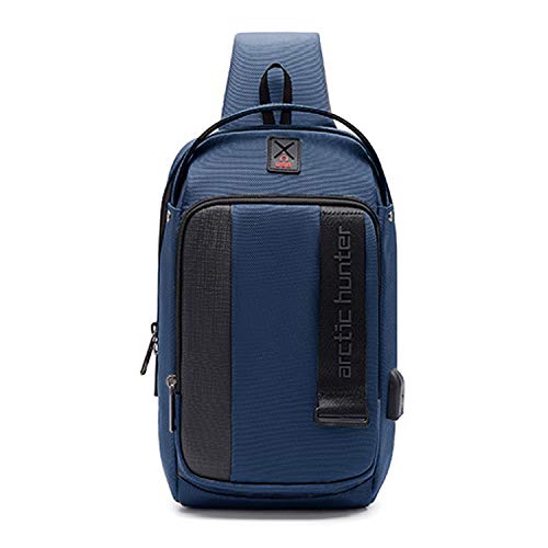 Neu Brusttasche Schultertasche Herren Sling Bag Crossover Rucksack mit USB 12 inch Tablet Umhängetasche Sporttasche für