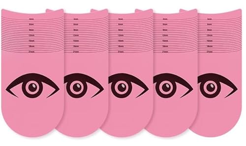 5Pcs Pink Eyelash Ruler, Eyelash Stencils Ruler for Measure Eyelashes LengthEyebrow Lash Measuring Tool Beauty Tools for Women