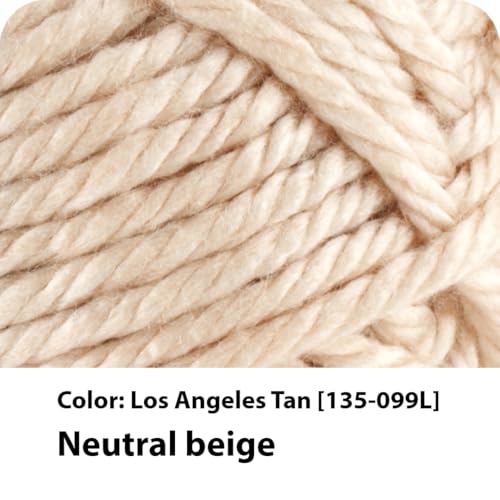 Image of Lion Brand Yarn Hometown Yarn, Super-Bulky Yarn for Knitting, Crocheting, and Crafting, 1 Pack, Los Angeles Tan | Super Bulky Acrylic Fiber for Warm Crochet Blankets, Knit Winter Hats, Chunky Cardigans, Soft Scarves, Weaving