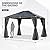 ABCCANOPY Single Roof Outdoor Hardtop Gazebo 10x12 - Patio Polycarbonate Hard Top Gazebos with Curtain and Netting (Dark Gray)