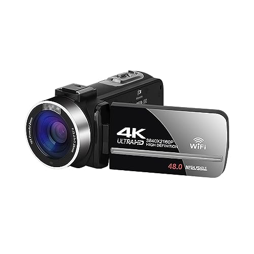 vlog カメラ 4K ビデオカメラデジタルビデオカメラライブストリーミング Vlog タイムラプス UHD 屋外レコーダー 48MP 写真 WIFI ウェブカメラ(64G SD Card)