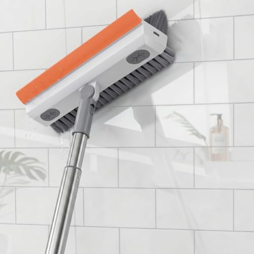 Image of 3-in-1 Bathroom Cleaning Brush with Wiper - 180 Rotating V-Shaped Brush