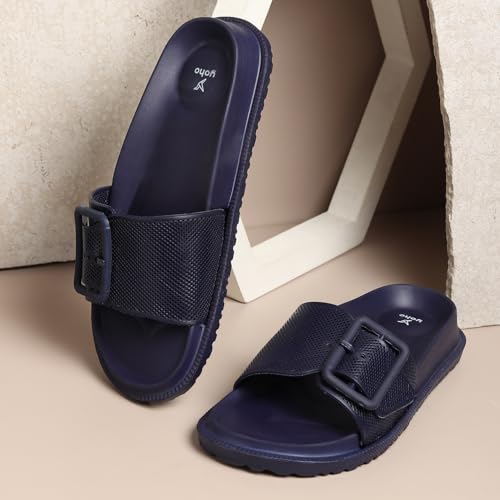 Image of YOHO Grape Sliders for Women & Girls | Stylish,Cushioned, Lightweight Slides & Waterproof Flip Flops | Adjustable Buckle | Comfortable Monsoon Footwear