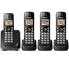 Panasonic DECT 6.0 Expandable Cordless Phone with Call Block - 4 Cordless Handsets - KX-TGC384CB (Black)