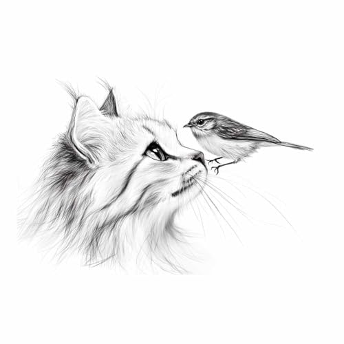 Poster chat mignon moderne 50x70cm, décoration murale animaux pour salon et chambre