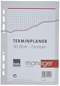 BSB Manager Terminplaner Notizen A5 50 Blatt