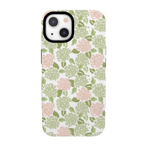 Casely iPhone 13 Mini Case | Hydrangea Haze | Floral Garden | Bold Protective Design | Compatible with MagSafe