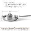 HOMICHEF 9.5 Inch Nickel Free Stainless Steel Saute Pan Induction Oven Safe - Premium Mirror Polished Stainless Steel Pan - Healthy Non Toxic Fry Pans #5