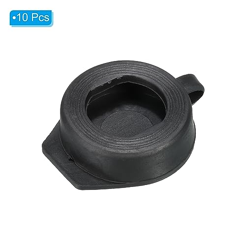 PATIKIL 22mm Door Lock Dust Cover, 10 Pack PE Plastic Waterproof Keys Panel Cam Lock Dust Cover Caps for 22mm Cam Lock, Black - Image 3