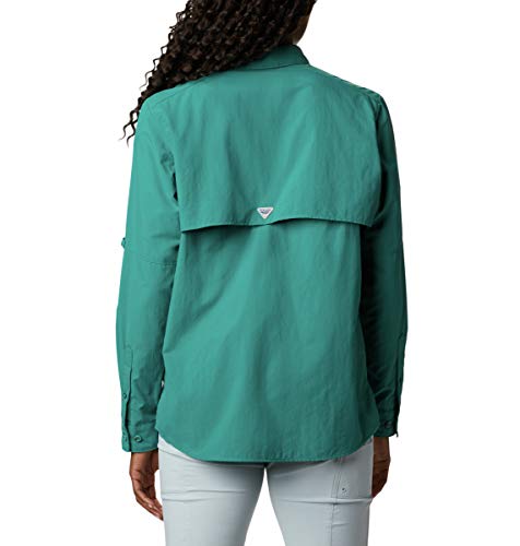 Columbia Women's PFG Bahama Long Sleeve UPF 30 Breathable Fishing Shirt, Waterfall, Large