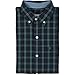 Izod Men's Long Sleeve Holiday Tartan Button Down Shirt, Black Green Check, Small