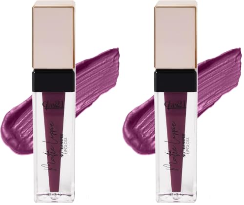 Image of Glam21 Matte Lippie No Transfer Lip Gloss | Lightweight and comfortable| Creamy Matte Formula - 4 gm | Gamet-18 (Pack of 2)