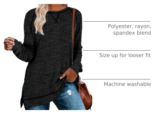 Image of Aokosor Tunic Tops for Women 2025 Long Sleeve Shirts for Leggings Loose Fit Sweaters