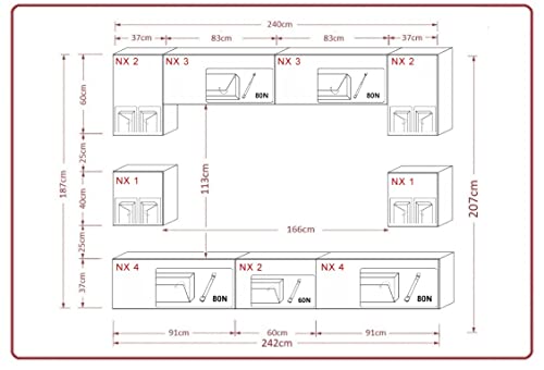 Modern Living Room Furniture Set Storage Tv unit entertainment media wall center (white)