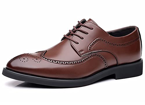 Santimon Mens Dress Shoes Derby Classic Lisbon Brogue Formal Wing Tip Tie Oxfords2