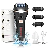 Electric Callus Remover, Foot Scrubber File Rechargeable Foot Care Pedicure Tools with 3 Roller Heads and 2 Speed Waterproof Electronic Callus Shaver Remove for Cracked Heels Calluses Dead Skin