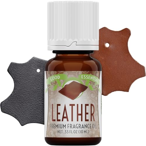 Image of Good Essential Professional Leather Fragrance Oil, 0.33 Fluid Ounces - Leather Scent for Candle Warmers, Wax Melts, and Diffusers