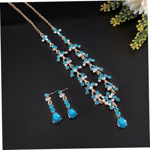 Collar de gemas y pendientes Toyvian juego de joyas vintage para obsequios 7