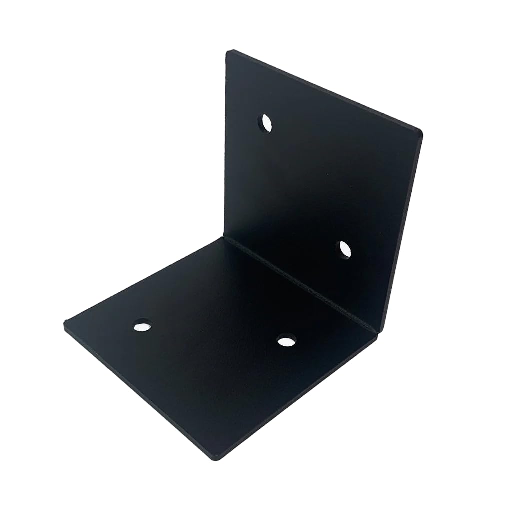 Indoor Outdoors Framola Pergola Internal Corner L-Bracket for Strengthen Wood Internally, Attaching Sleepers, Garden, Patio - Black (3"/75mm Post)