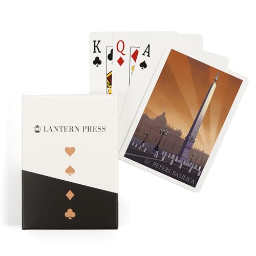 Lantern Press Rome, Italië, St Peters Basilica, Baraja Poker 52 cartas