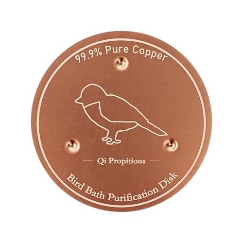 Ajedrmy Bird Bath Copper Disk, 99.99% Pure Copper Disk for Bird Baths, Stable Triple-Point Support, Safe Natural Solution for Outdoor Birdbaths Bowls, All-Season Use with All Outdoor Birdbath Bowls