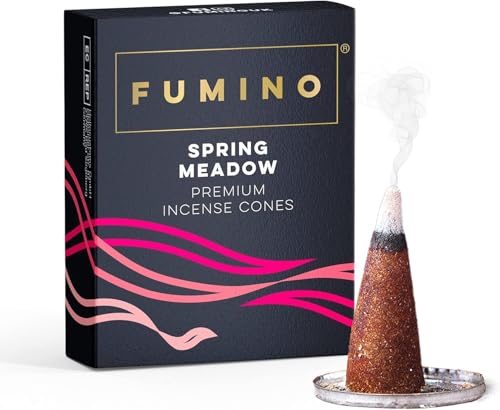 Fumino Räucherkegel mit frischem Duft Frühlingswiese – 1 Box à 15 Kegel Masala Agarbatti Räucherkerzen Klein - Duft für Entspannung, Meditation, Linderung bei Stress und Angstzuständen - Dekoration