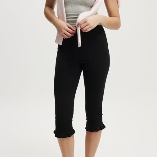 Amiblvowa Women Capri Pants Low Rise Elastic Waist Sexy Solid Y2k Cropped Leggings Knee Length 00s Summer Crop Tights Bottoms3