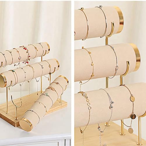 Présentoir à trois niveaux beige pour coiffeuse de chambre - 4