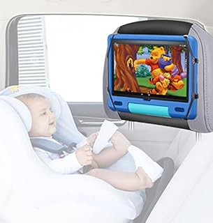 Depointer Car Headrest Mount Holder,Universal Car Headrest Mount Holder for Kids, Anti-Slip Strap & Silicone Holding Net, Angle-Adjustable/ Fits All 7 Inch to 10.5 Inch Tablets Electronic Devices