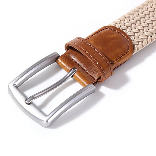 Image of 2pcs Men's Stretch Woven 1.3 inch Wide Elastic Braided Belts
