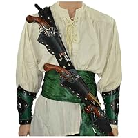 YUMALI Étui Double Épaule Pour Pistolet – Style Pirate/Viking/Steampunk, Cuir Artificiel Noir