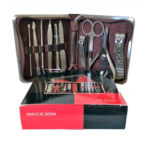 Kit de Unha Manicure e Pedicure Quadrado/Preto 10pçs