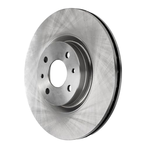 Image of Detroit Axle - 4pc Front Brake Kit for 2013 2014 2015 2016 2017 2018 2019 | Fiat 500, Disc Brake Rotors Ceramic Brake Pads Replacement 11.18 inch inch Rotors