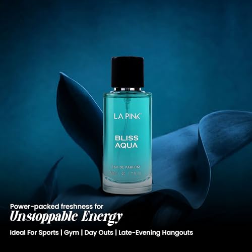 Image of La Pink Bliss Aqua EDP Perfume for Woman & Man | Citrus, Aromatic, Woody & Amber Notes | Long Lasting Unisex Luxury Fragrance for Men & Women | 50ml